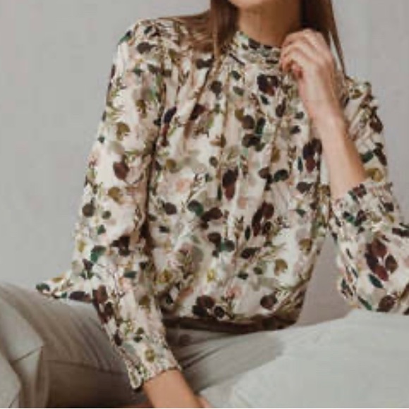 NWOT Anthropologie Indie & Cold San Sebastián XL blouse neutral fall - Picture 1 of 6